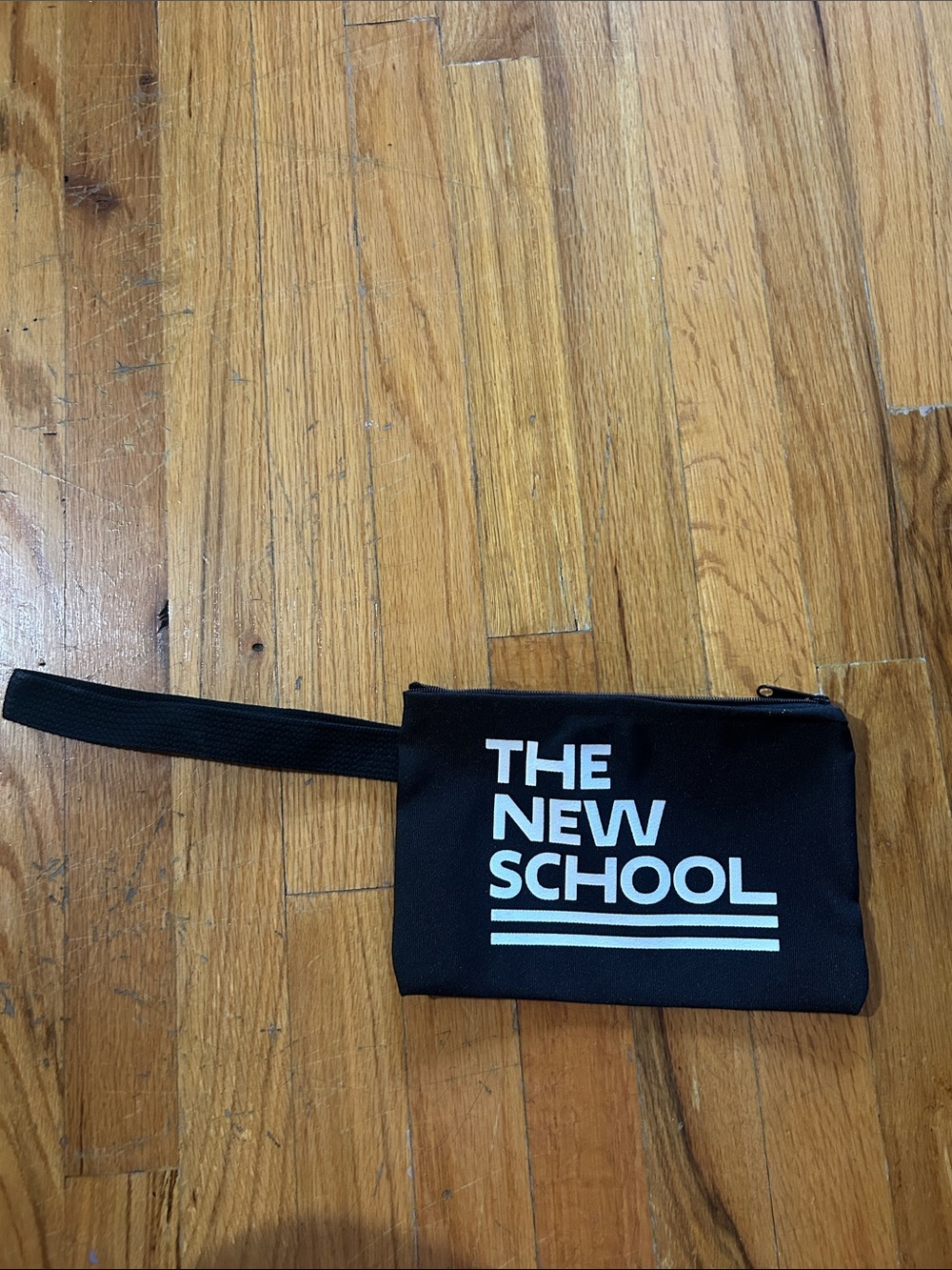 Black Logo Wristlet Pouch